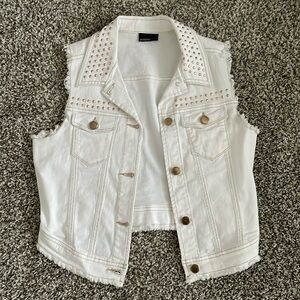 White and gold Jean vest size M